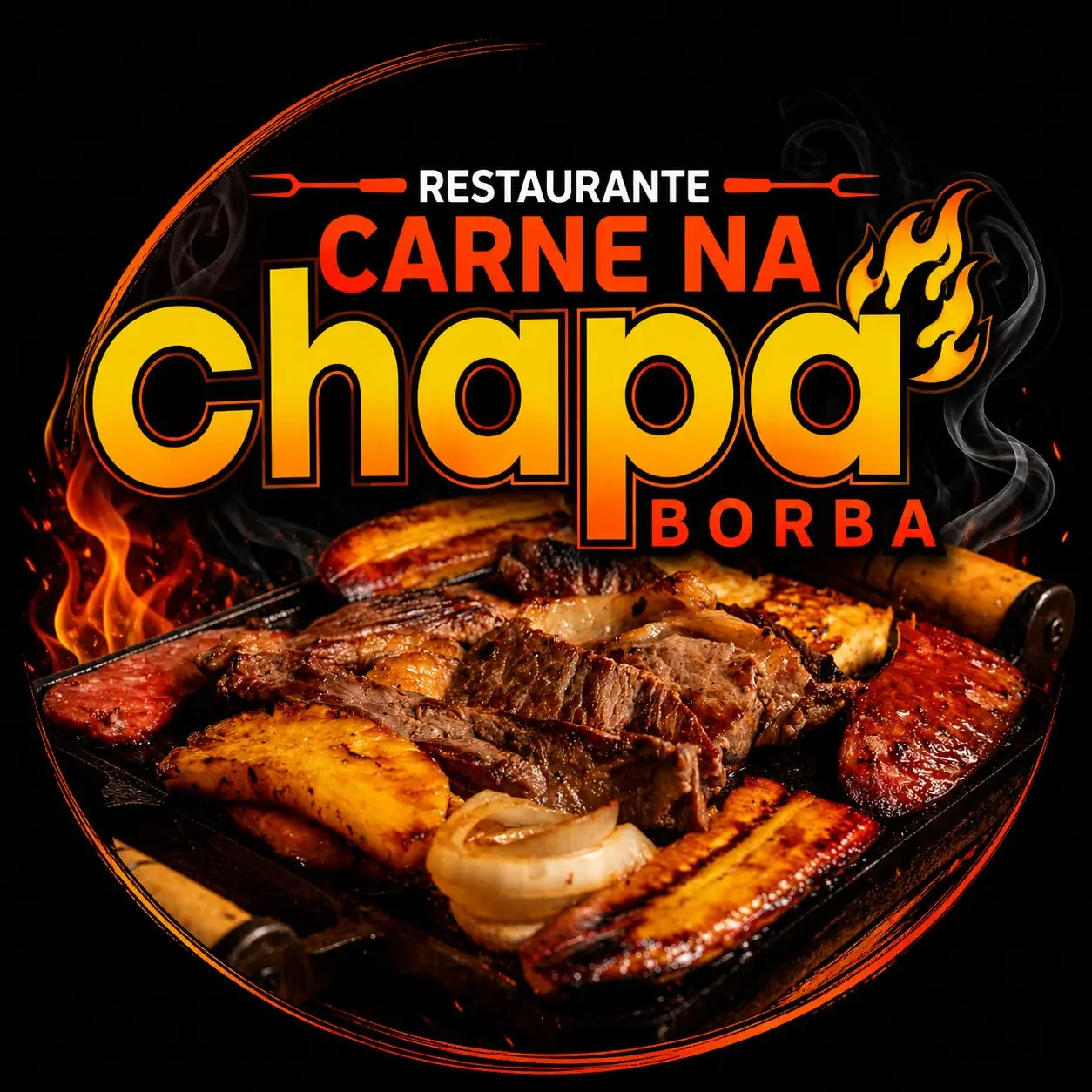 Logo Carne na Chapa Borba